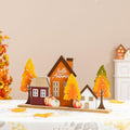 Glitzhome Fall Table Decoration for Home 18"L Fall Metal & Wood Village Table Sign Thanksgiving Table Centerpiece for Autumn Harvest Party Home Kitchen Farmhouse by Glitzhome