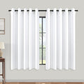 KOUFALL White Room Darkening Curtains 60x48 Inch Long,Blackout Short Window Curtains 48 Inch Length for Bedroom Bathroom 2 Panels Set by KOUFALL