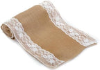 MDS 5 PCS 100% Natural Burlap Table Runners 12" x 72" with Lace, Rustic Farmhouse Country Vintage Boho Jute Runner for Wedding Reception Birthday Party Home Kitchen Dining Coffee Table Decoration - Image 2