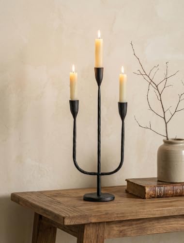Romadedi Black Candelabra Candle Holder,16.9 in, Cast Iron by ROMADEDI