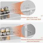 Spice Rack Wall Mounted, 4 Pack Pantry Door Organizer & Hanging Storage Baskets Organizer Wall Mount, Large Capacity Metal Spice Shelf for Kitchen Cabinet, Bathroom, Shower, Home Decor, Modern Design - Image 3