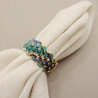 Jeweled Peacock Napkin Rings Set of 12 for Wedding Party, Blue - Image 5
