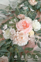 Ling's moment Pink Artificial Flower Garland Wedding Arch 6 FT - Image 3