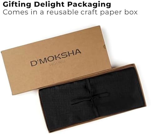 Classic Linen™ by D'Moksha, Black Table Runner 108 Inches Long, 100% Pure Linen, 14 x 108 Inch Table Runner for Dresser, Dining- Fall, Weddings, Outdoor Hosting - Image 4