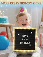 10"×10" Felt Letter Board with LED Lights & Stand, First Day of School Sign - Image 6