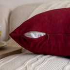 FEVERQIYI 24x24 Velvet Pillow Covers Set of 2 Christmas Red Decorative Square Throw Pillowcase Soft Solid Cushion Covers for Bedroom Living Room Outdoor Indoor Decoration - Image 3
