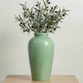 Green Ceramic Vase - 11 Inch Tall Modern Flower Vase for Pampas Grass, Pottery Decorative Vase for Centerpieces, Farmhouse Decor, Living Room, Kitchen, Shelf, Table Decor by Wancetang