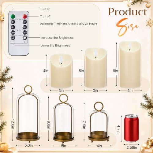 10 Pcs Hurricane Glass Candle Holder LED Candles Hanging Hooks - Image 2