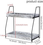 Gurfuy Bathroom Vanity Organizer 2-Tier Wood Countertop Storage Counter Shelf for Makeup Skincare Perfume Jewelry Tray Spice Rack White - Image 2