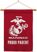 Proud Marine Parent House Flag - Dowel Set Armed Forces Corps USMC Semper Fi United State American Military Veteran Retire Official - Banner Small Garden Yard Gift Double-Sided Made in USA 28 X 40 by Unknown