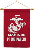 Proud Marine Parent House Flag - Dowel Set Armed Forces Corps USMC Semper Fi United State American Military Veteran Retire Official - Banner Small Garden Yard Gift Double-Sided Made in USA 28 X 40 by Unknown