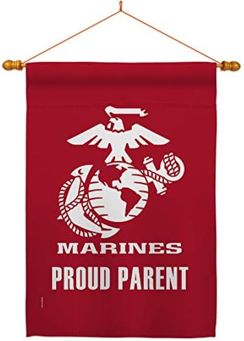 Proud Marine Parent House Flag - Dowel Set Armed Forces Corps USMC Semper Fi United State American Military Veteran Retire Official - Banner Small Garden Yard Gift Double-Sided Made in USA 28 X 40 by Unknown
