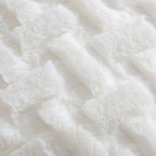 Yaertun Set of 2 Decorative Throw Pillow Covers Thick Plush Wool Throw Pillows Super Soft Luxury Faux Rabbit Fur Velvet Cushion Covers for Couch Sofa Bed Living Room 26x26 Inch Cream White - Image 3