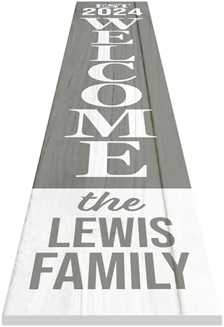 Personalized Welcome Sign for Front Door, Custom Welcome Sign for Porch Outdoor Welcome Home Decorations, 48"x8" PVC Sign (Design 19) - Image 4
