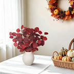 Fall Decor Artificial Eucalyptus Plant with Vase Autumn Leaf for Home Decor - Image 3