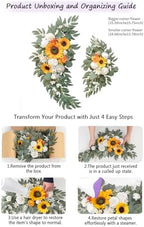 Wedding Arch Faux Flowers Set of 2 Greenery Garland for Wedding Decor Ceremony and Reception Backdrop Decoration (Sunflower) - Image 6