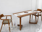 100% Natural Linen Rustic Scalloped Embroidery Table Runner 120 Inches Long, Linen Table Runner 14 x 120 Inch for Dresser and Dining Tables Decor, 10-12 Sets, 14x120'' White(Edges-Gold) - Image 3