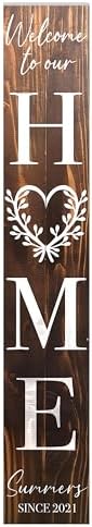 Personalized Welcome Sign for Front Door, Custom Welcome Sign for Porch Outdoor Welcome Home Decorations, 48"x8" PVC Sign (Design 4) - Image 2