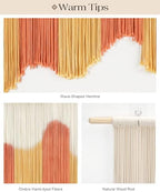 Tempospark Large Macrame Wall Hanging 59" x 39", Handmade Dip-Dyed Macrame Wall Art Tapestry, Boho Wall Hanging for Bedroom Above Bed, Living Room, Apartment, Entryways Decor - Image 6