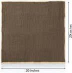 FINGERCRAFT Lace Cloth Napkin, Cotton Gauze, Set of 12, 20x20 in,Warm Taupe - Image 6