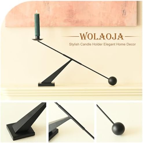 Modern Candle Holder Decor, Black Decorative Tapered Candlestick Holders, Candle Holder for Living Room, Dining Table, Fireplace - Image 4