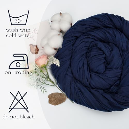12 Pack Navy Blue Cheesecloth Table Runner 23 x 120 Inch 10Ft - Image 4