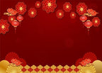 BELECO 15x8ft Fabric Chinese New Year Backdrop Lunar New Year Decorations Red Lanterns Flowers Spring Festival Party Background Banner Holiday Photoshoot Studio Props - Image 3
