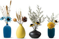 Small Ceramic Flower Vases Set of 4, Bud Vase, Decorative Modern Floral Vase by Malltohome