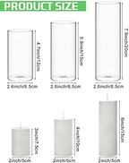 Shihanee 6 Pillar Candles Cylinder Vases,2.6'' X 4.7'', 5.9'', 7.9'',White - Image 3