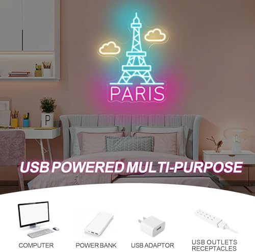Paris Eiffel Tower Neon Sign for Bedroom Apartment and Cafe Wall Decor - Image 5