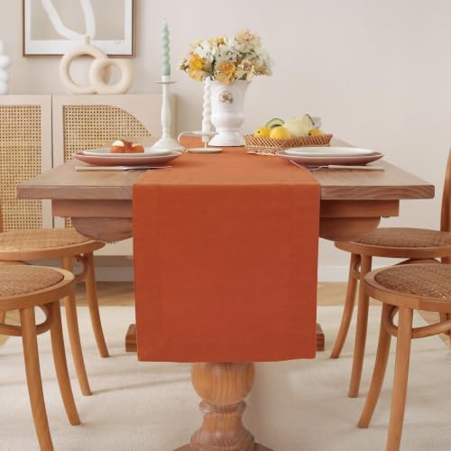 100% Pure French Linen Table Runner (Caramel,14x90 Inch) by TritonLinen