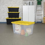 Sterilite Industrial Storage Box with Lids for Garage, 27 Gallon, 12-Pack - Image 4