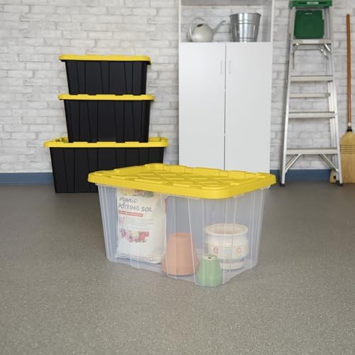 Sterilite Industrial Storage Box with Lids for Garage, 27 Gallon, 12-Pack - Image 4