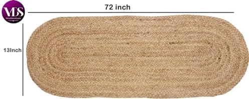 VDS Pack of 1 - Oval Jute Rug Braided Table Runner 100% Natural Burlap Reversible Rustic Hessian Table Cloth Centerpiece for Wedding ,Home, Kitchen, Table Decoration (Size 13x72 Inch) (Natural) - Image 5