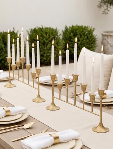 NUPTIO Taper Candle Holders for Candlestick: Gold Weeding Centerpieces by Nuptio