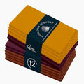 Multi Color Cloth Napkins 17"x17" - Set of 12-100% Cotton, Washable - Perfect Hotel Quality Napkin for Table, Dinner, Weddings, Everyday Dining - Mustard Yellow, Burgundy, Rust by HEIRLOOMCOMFORT