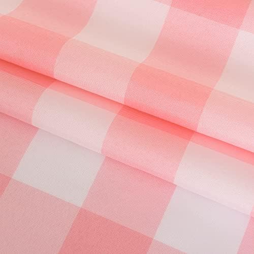 Cupuamon 2 Pack Waterproof Polyester Fabic Rectangle Checkered Tablecloth，60x120 Outdoor Table Cloth，Oil Stain Prevention Table Cloth for Pinics and Parties（Pink and White） - Image 6