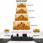 WAXWHELK Pumpkin Fall Canvas Wall Art, Autumn Thanksgiving Sunflower Harvest Painting Pictures, Rustic Farmhouse Artwork for Kitchen Bedroom Living Room Decor (16"x32") - Image 5