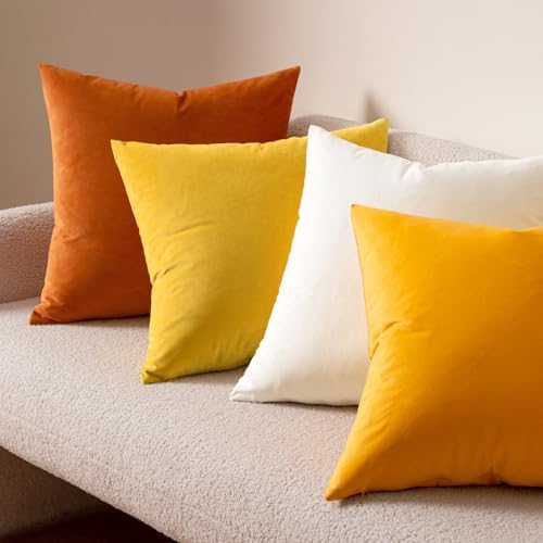 MIULEE 24x24 Inch Pack of 2 Euro Velvet Throw Pillow Covers Pure White - Image 4