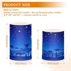 ALAZA Christmas Blue Nativity Scene Flickering Flameless Candles Battery Operated with Remote Timer,Tea Light Candles LED Pillar Votive Candles Set of 2 for Outdoor Indoor Decorations - Image 3