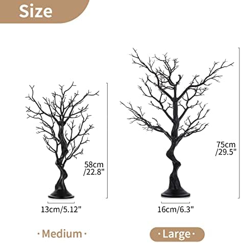 NUPTIO Black Ornament Tree, 30 Inch Artificial Halloween Spooky Branch - Image 5