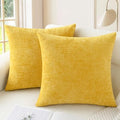 CaliTime Decorative Throw Pillow Covers 24 X 24 Inches Mustard Yellow by CaliTime