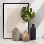 Smiletag Ceramic Modern Farmhouse Vase, Neutral Small for Table, Living Room, Shelf, Bookshelf and Entryway Décor, Set of 3 - Image 4