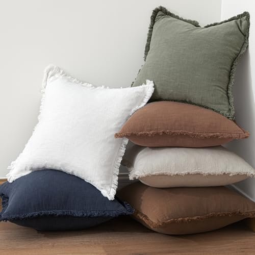 MIULEE Linen Decorative Fall Euro Throw Pillow Covers Dark Coffee 26x26 - Image 5