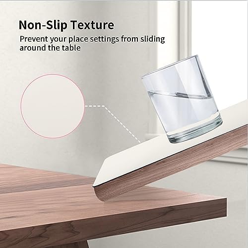Maxpearl Faux Leather Placemats Set of 8, Easy to Clean, Ivory White - Image 4