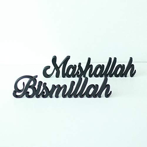 IWA Concept Bismillah-Mashallah Black| Home Decor or Islamic Decor for Table or Shelves | Home Decorations for Ramadan Gifts | Eid Decorations | Islamic Ramadan Gift | Islamic Table Decor by iwaconcept