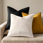 MIULEE Decorative Cream White Velvet Euro Sham Throw Pillow Covers 24x24 in - Image 2