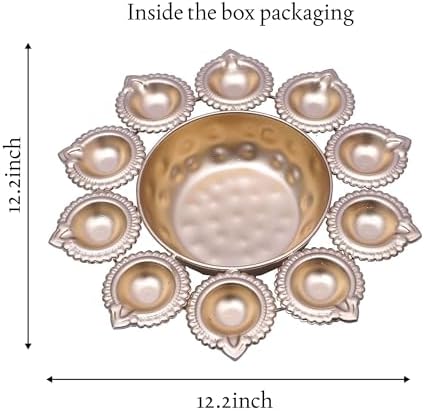 Decorative Urli Bowl Diwali Diyas Handcrafted for Floating Flowers and Tea Light Candles Home, Office and Table Decor| Beautiful Diwali Decoration Items (Diameter 12.2 Inches) - Image 3