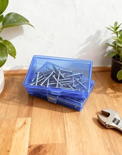 LJY 12 Blue Rectangular Plastic Boxes, 5.3 x 3.1 x 1.2 in for Coins - Image 4