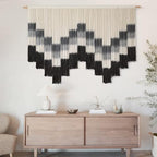 Macrame Wall Hanging Hand Dyed Yarn Wall Art Geometric Decor 57"W*35"L - Image 4
